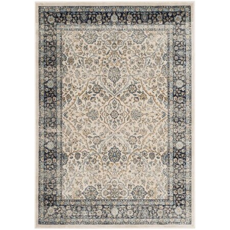 Safavieh Perisan Garden Vintage Power Loomed Rectangle Rug- Ivory - Navy- 4 x 5 ft. 7 in. PGV606D-4